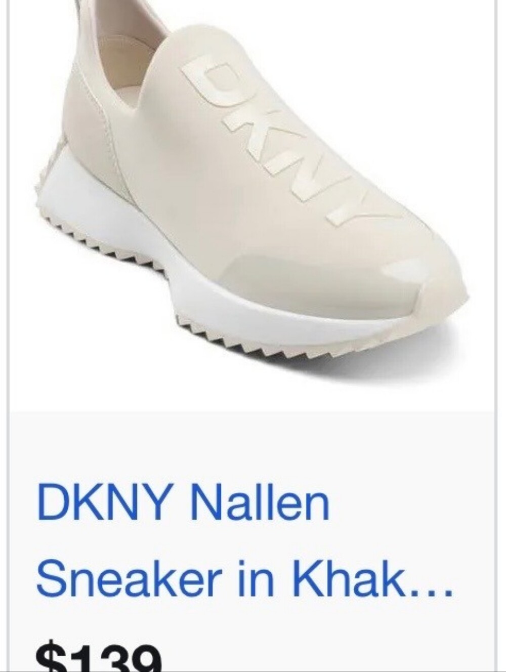 DKNY Nallen Slip-On Sneaker in Cream/White